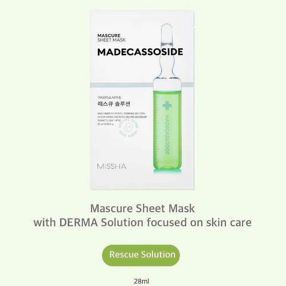 MISSHA Mascure Rescue Solution Sheet Mask Madecasoside 28ml