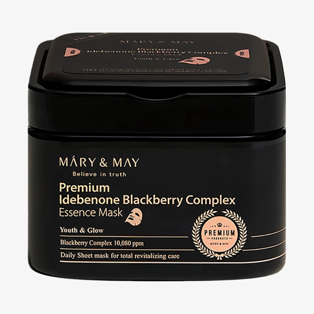 MARY & MAY Premium Idebenone Blackberry Complex Essence Mask 20pcs
