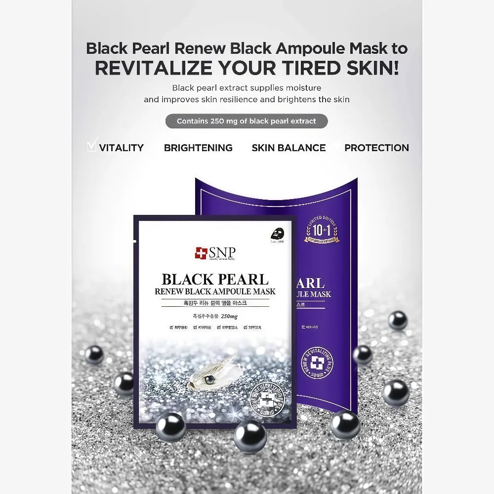 SNP -- Black Pearl Renew Ampoule Mask 10pc