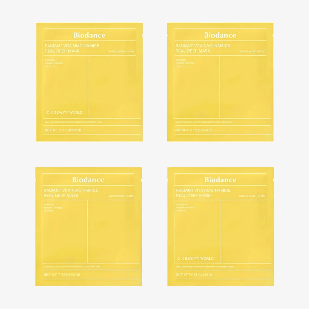 BIODANCE Radiant Vita Niacinamide Real Deep Mask 4pcs