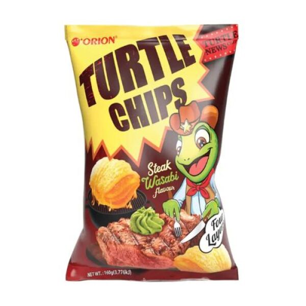 ORION Turtle Chips Steak Wasabi Flavor 160g