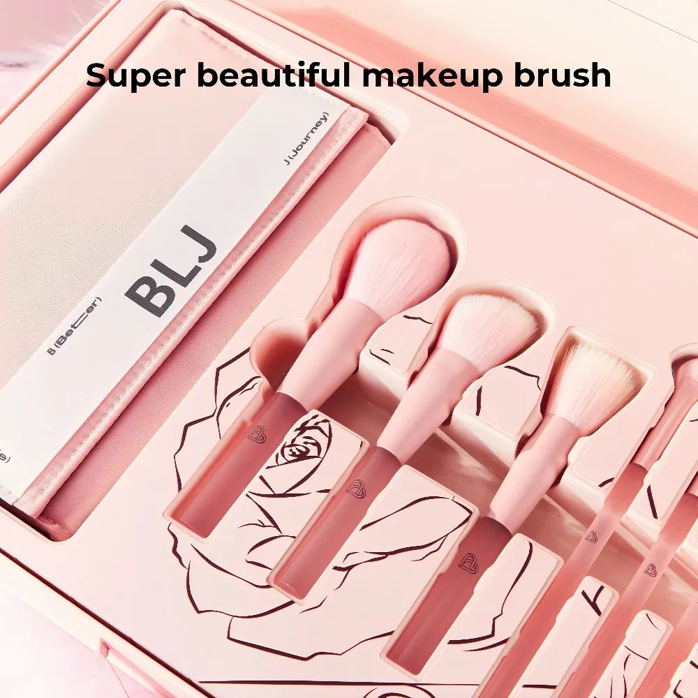 BLJ Semi Sugar Peach Eye Brush Pouch Set Pink 11pcs