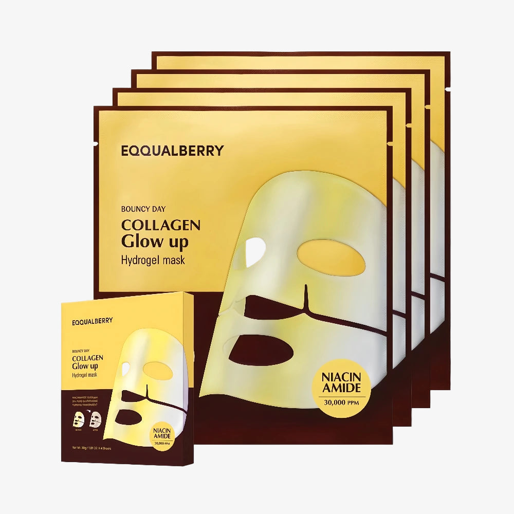 EQQUALBERRY Collagen Glow Up Hydrogel Mask x4