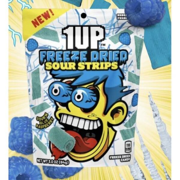 1UP Freeze Dried Sour Strips Blue Rasp 85g