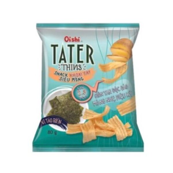 Oishi Tater Thins Seaweed Potato Chips 40g