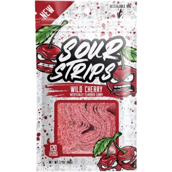 Sour Strips Peg Bag Wild Cherry 96g