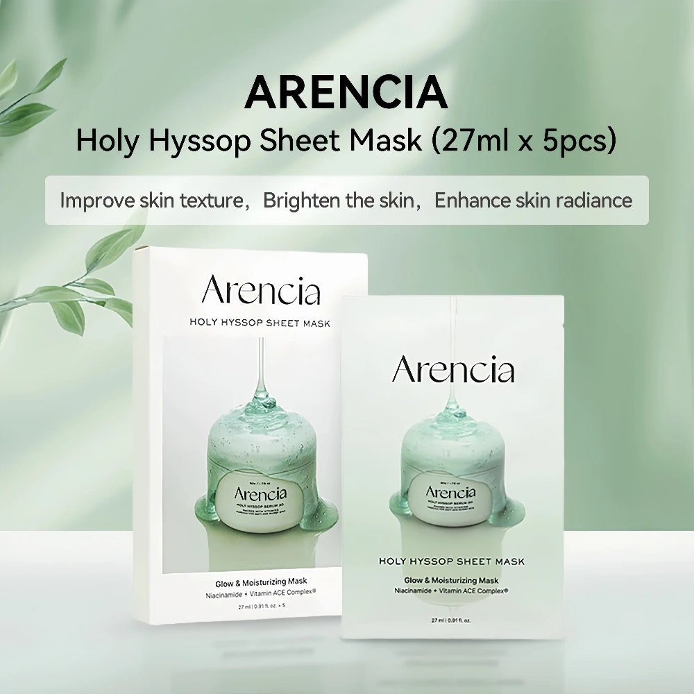 ARENCIA Holy Hyssop Sheet Mask 27ml x 5ea