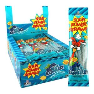 Dorval Sour Power Straws Blue Raspberry 50g