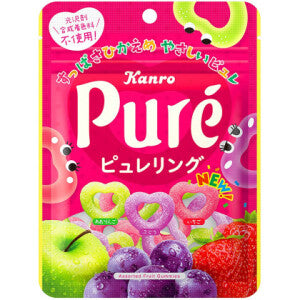 Kanro Puree Ring Gummy (Apple, Grape & Strawberry Flavor) 63g
