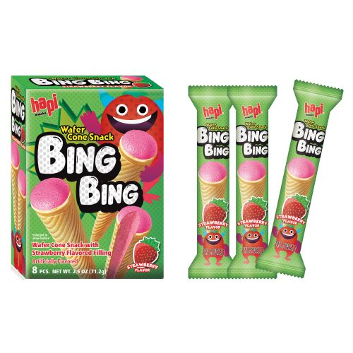 HAPI BING BING CONE SNACK STARBERRY