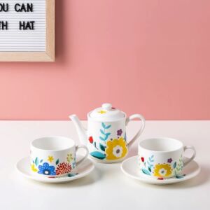 Service à thé en céramique de style champêtre