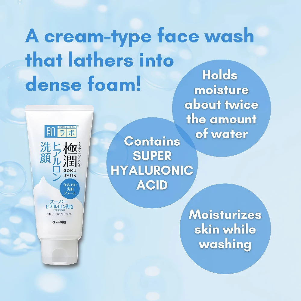 ROHTO Hada Labo Nettoyant Visage à l'Acide Hyaluronique 100g