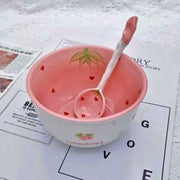 Collection Fraise - Bol en céramique (M) (cuillère non incluse)