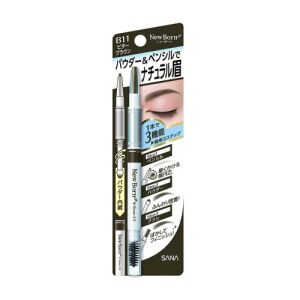 Crayon à sourcils SANA Newborn 3 en 1, teinte Brun amer B11