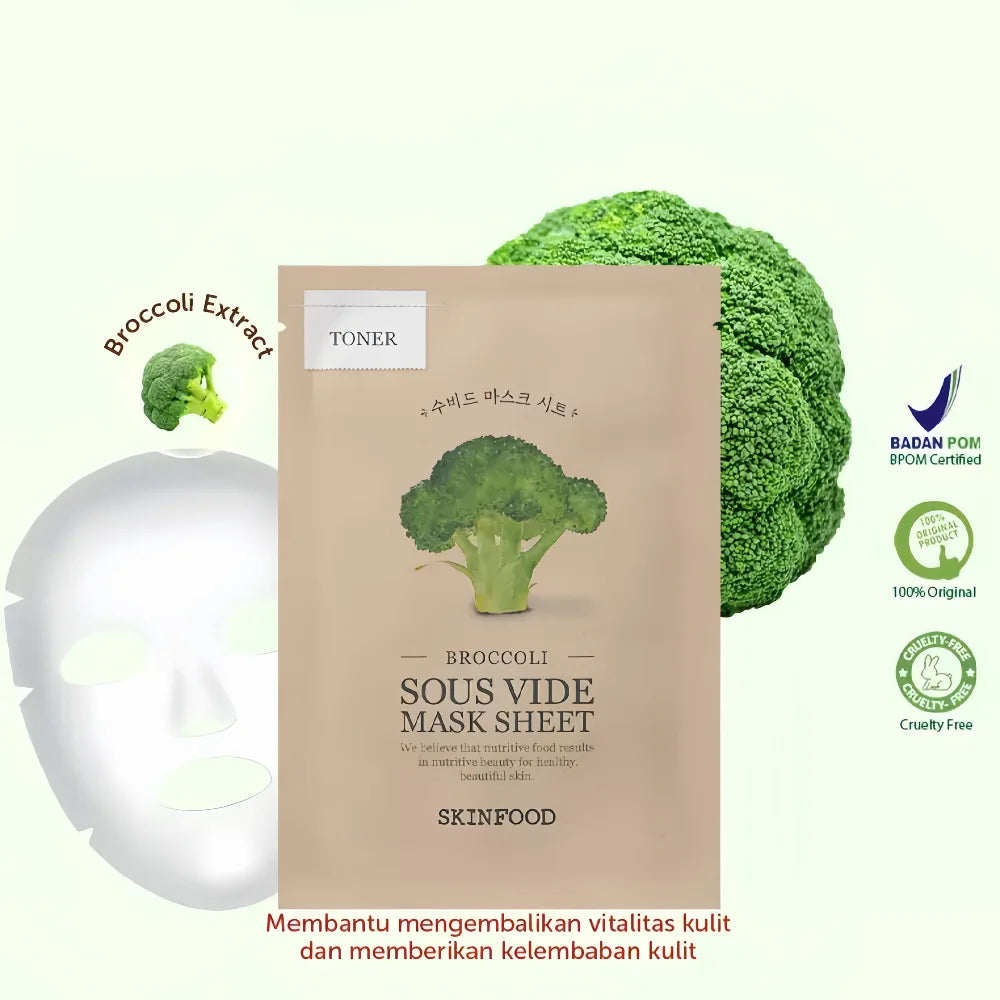 SKINFOOD Broccoli Sous Vide Mask Sheet (1)