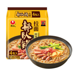 NONGSHIM Ramen Pot de l'Armée, saveur fromage, 118 g x 4 sachets