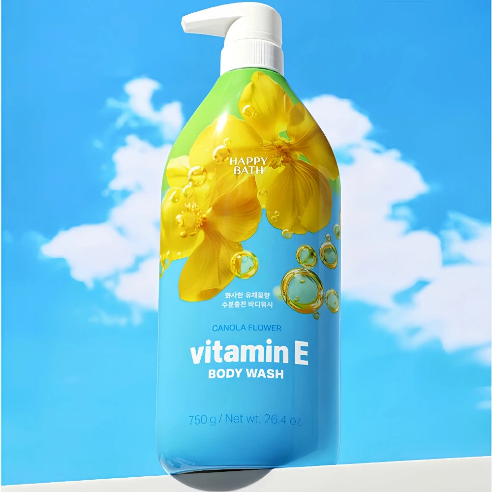 HAPPY BATH Canola Flower Vitamin E Body Wash 750g