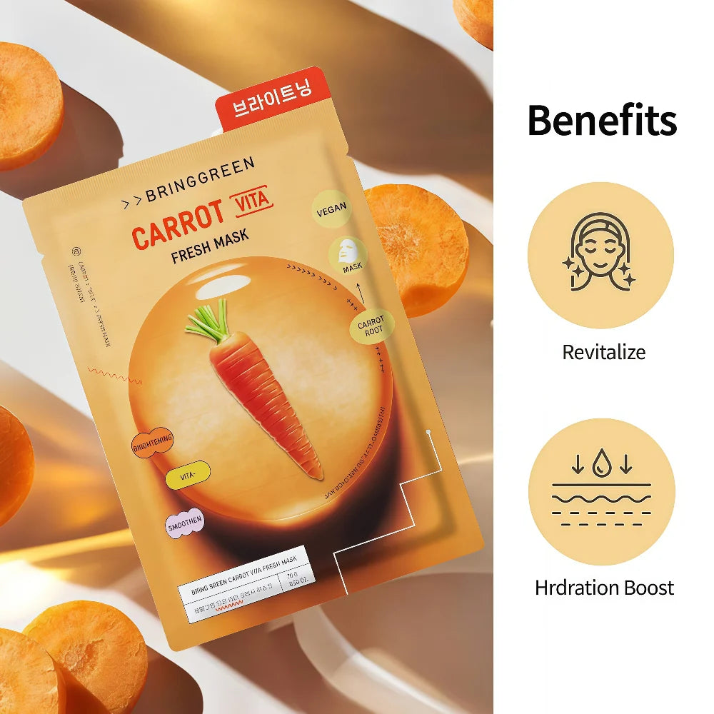 BRING GREEN Carrot Vita Fresh Mask 10 pcs
