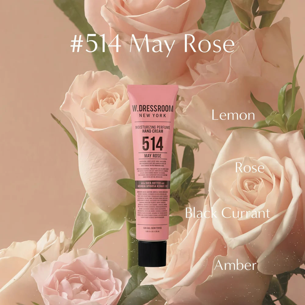 Crème pour les mains parfumée hydratante W DRESSROOM 514 Rose de mai