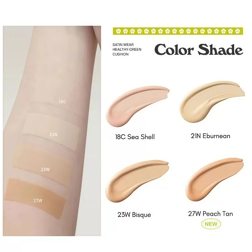 unleashia Satin Wear Healthy-Green Cushion 18C Seashell