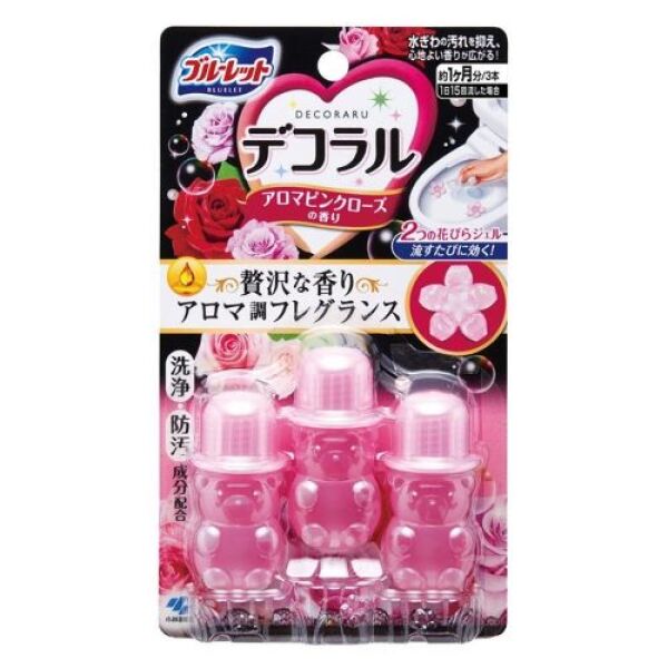 KOBAYASHI Toilet Cleaner - Aroma Pink Rose (3 Single-Use Tubes)