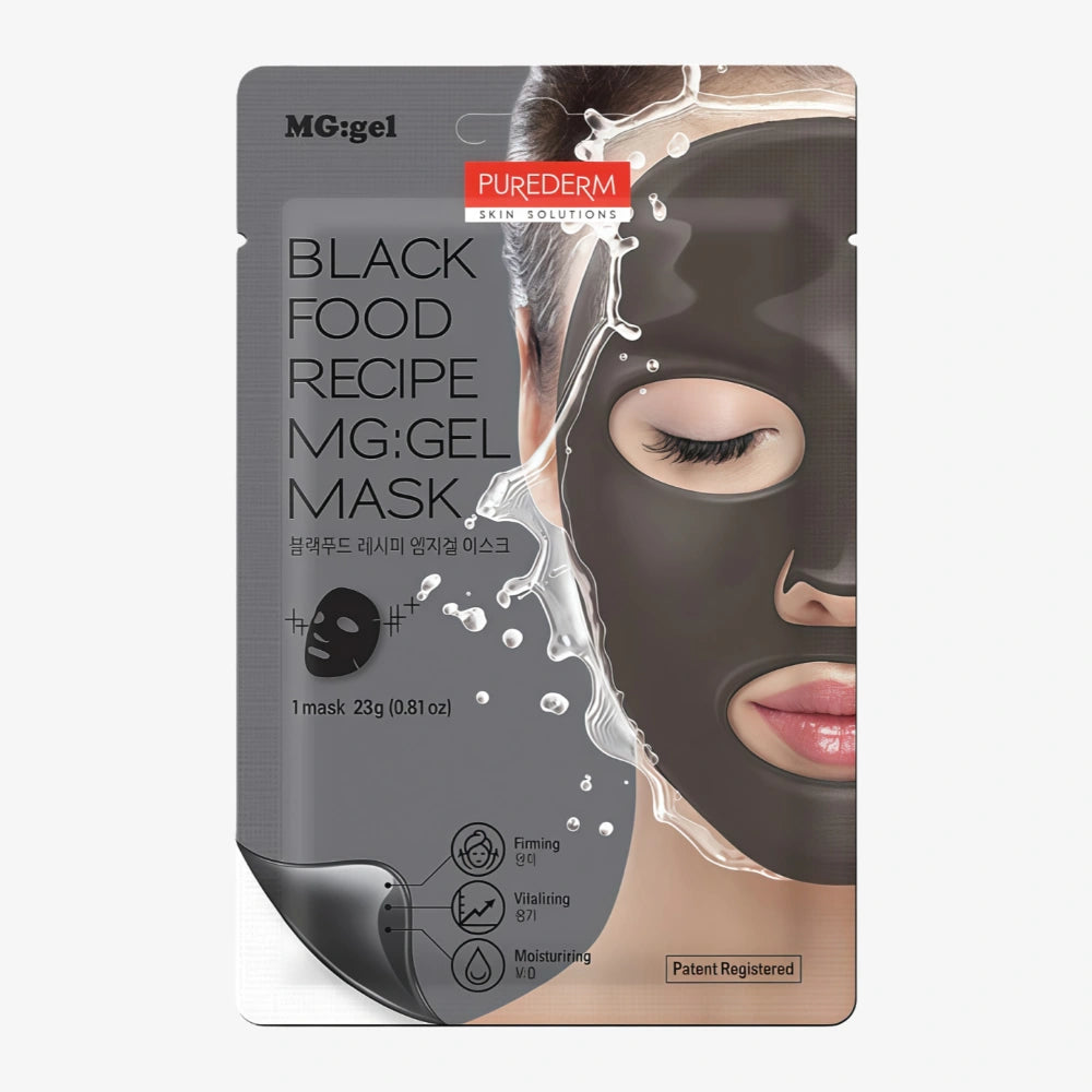PUREDERM Black Food Recipe MG Gel Mask