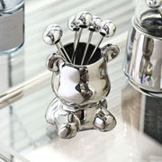 1 fourchette à fruits en acier inoxydable avec base en forme d'ours