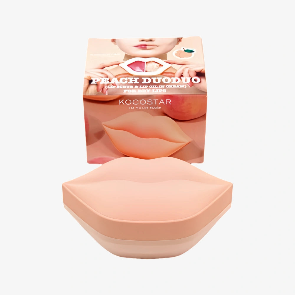 KOCOSTAR Peach Duoduo Lip Scrub & Lip Oil in Cream