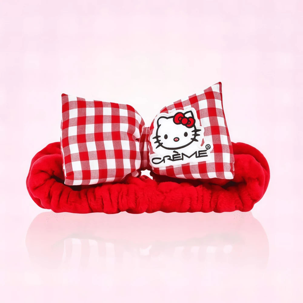 Bandeau Hello Kitty à carreaux rouges de THE CREME SHOP