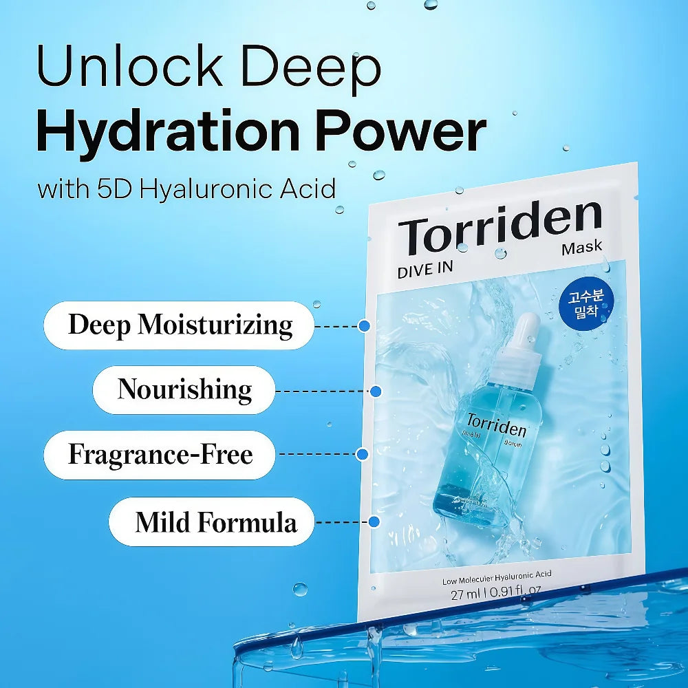 TORRIDEN Dive-in Low Molecule Hyaluronic Acid Mask 10pcs