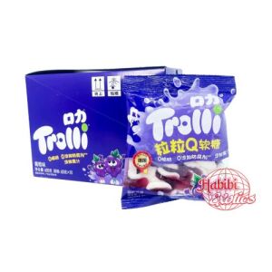 Bonbons gélifiés fruités TROLLI (saveur raisin) 1 sachet de 18 g