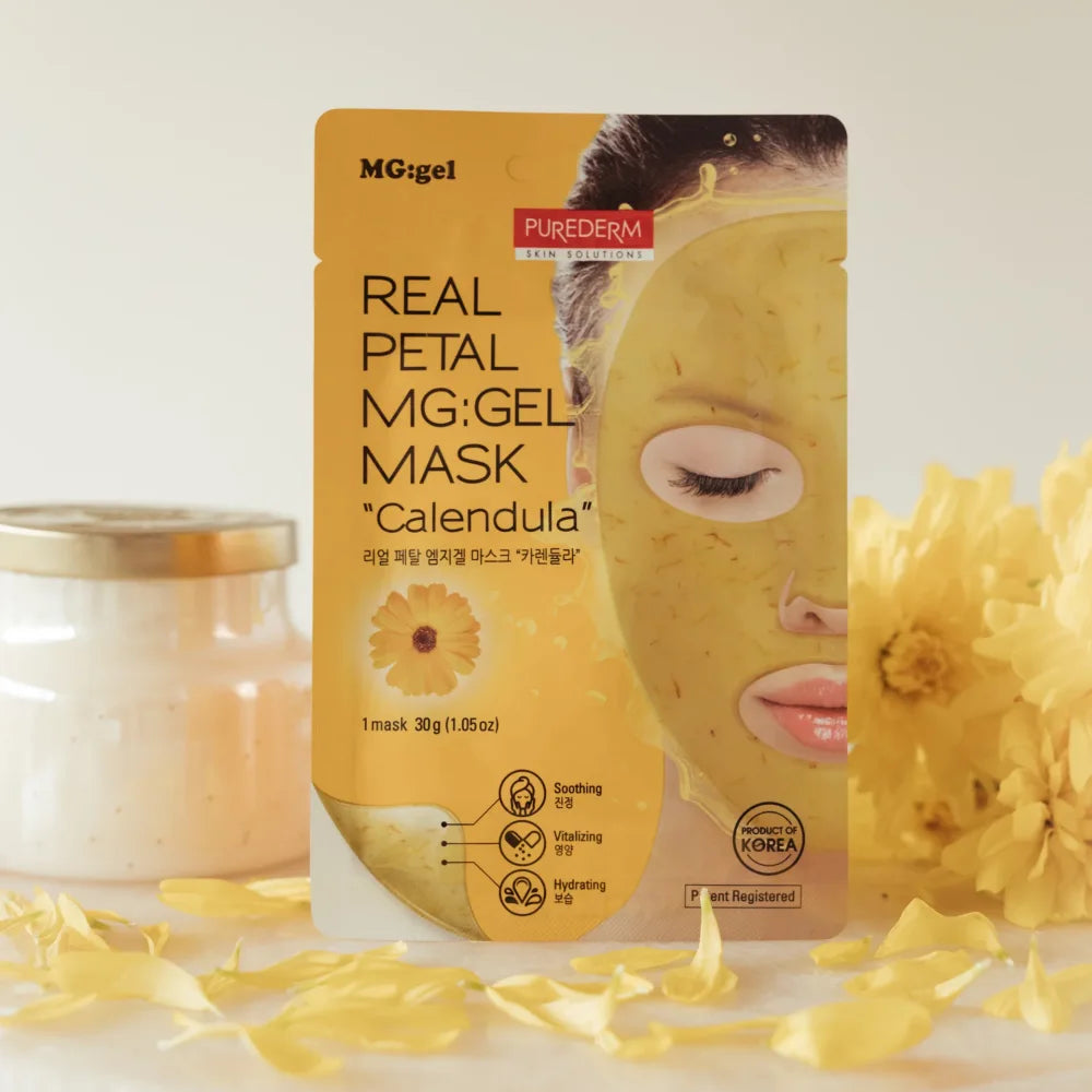 PUREDERM Real Petal MG Gel Mask Calendula