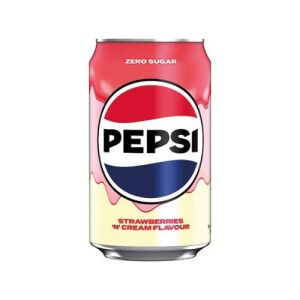 Pepsi Soda - Version britannique (Saveur crème de fraise - 0 sucre) 330 ml