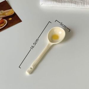 Cute Macaron-colored Ceramic Spoon - Yellow