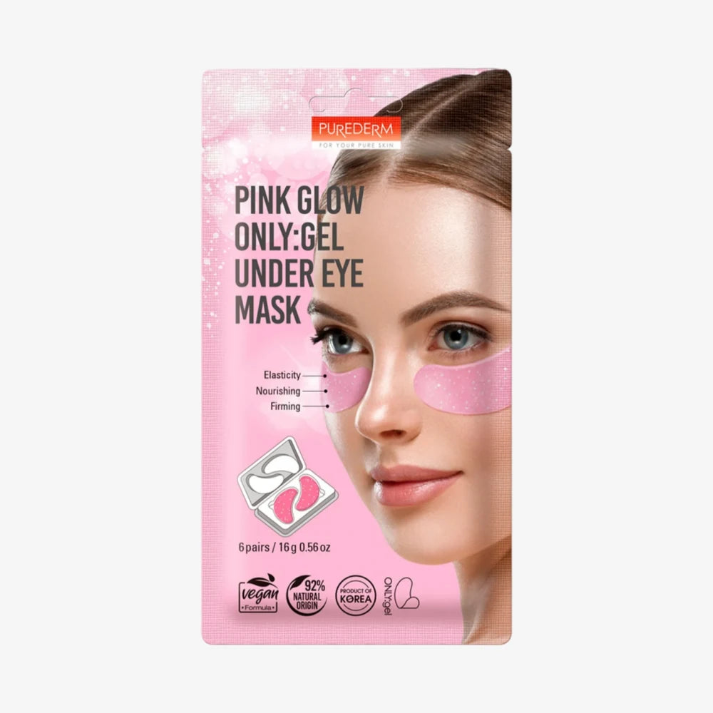 PUREDERM Pink Glow Only Gel Under Eye Mask 6 Pairs