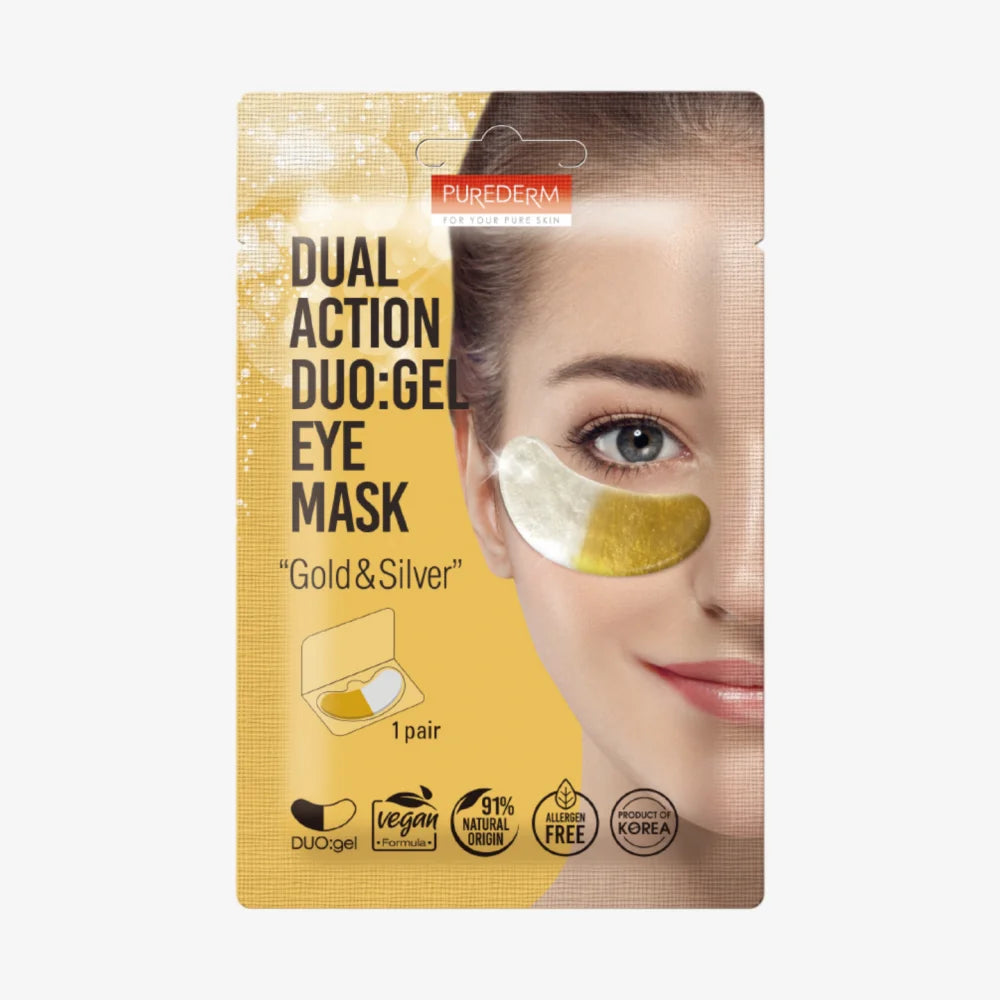 PUREDERM Dual Action Duo Gel Eye Mask Gold&Silver 1 Pairs