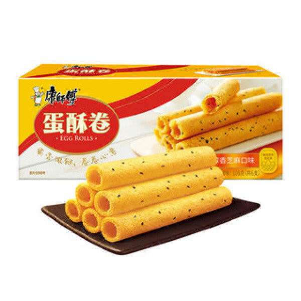 KSF Egg Roll Cracker Bleck Sesame Flavor 108g