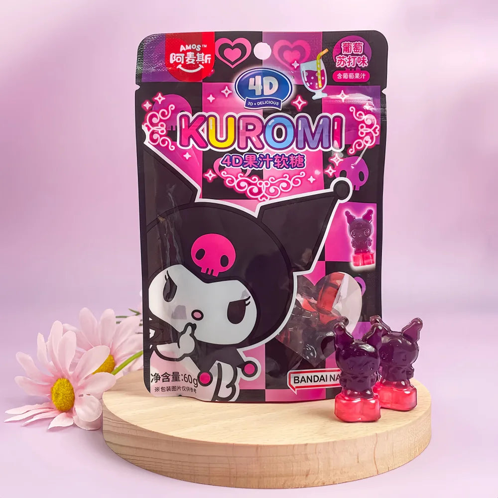 AMOS KUROMI Juice Gummy Grape Soda Flavor
