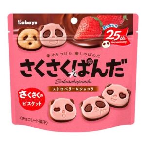 KABAYA Biscuits au Chocolat Saku Saku Panda Saveur Fraise 47g