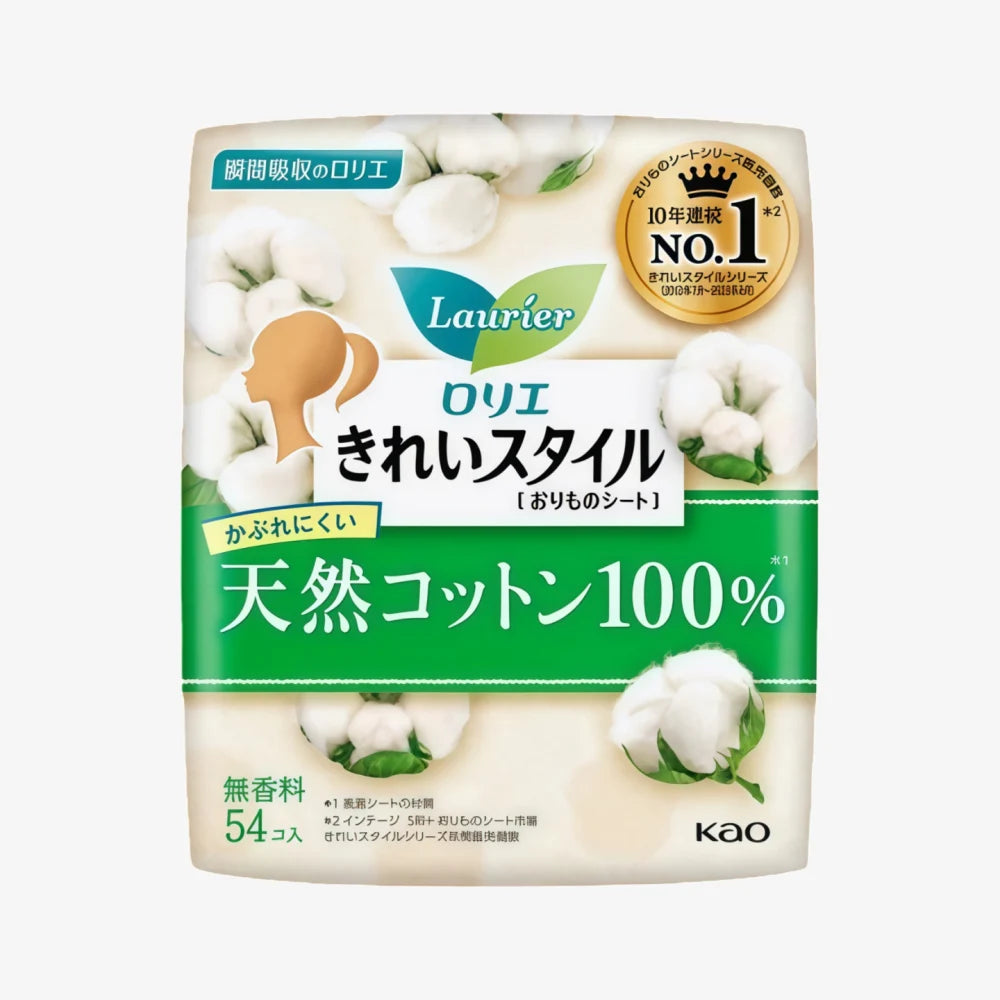 KAO LAURIER Coton naturel 14 cm Serviettes hygiéniques 54 pièces_82481