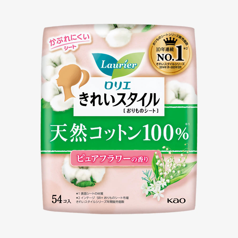 KAO LAURIER Sanitary Pantyliner Cotton Flower 14cm 54pcs