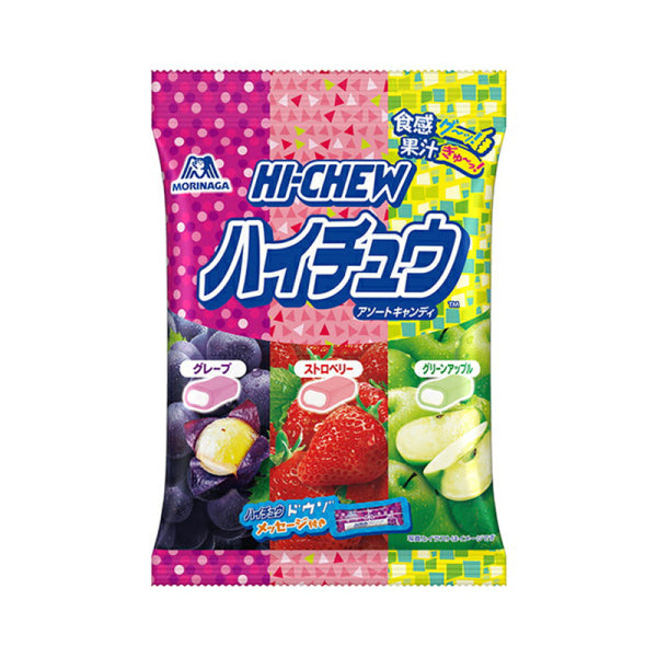 Morinaga Hi Chew Original Assorted Soft Candy Bag (Grape + Strawberry+ Green Apple) 86g