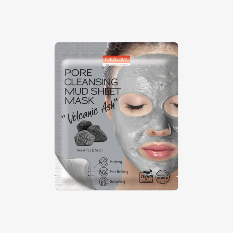 PUREDERM Pore Cleansing Mud Sheet Mask Volcanic Ash