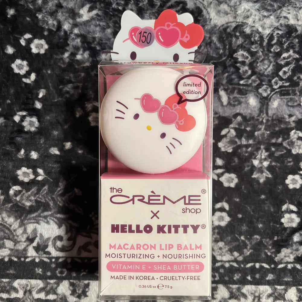 Baume à lèvres Macaron de THE CREME SHOP, Milkshake à la fraise Hello Kitty