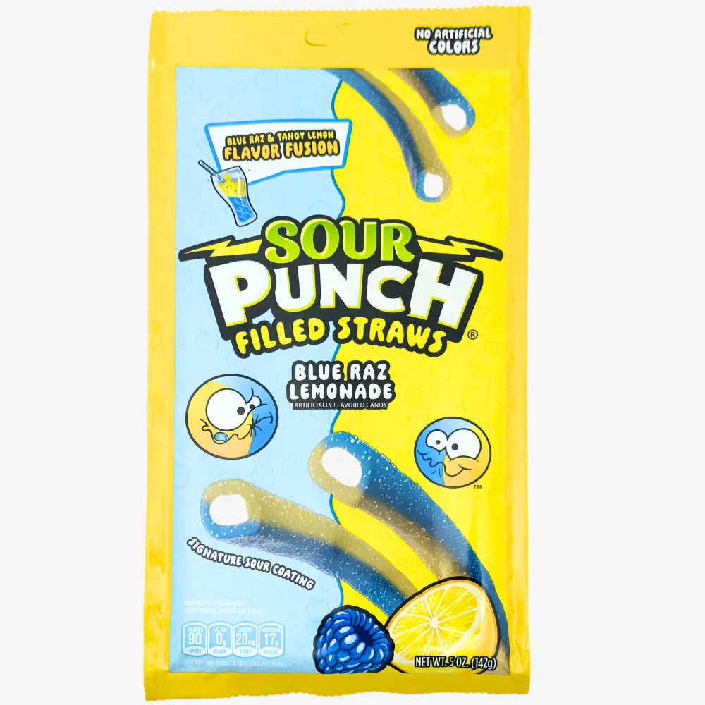 SOUR PUNCH Filled Straws (Blue/Lemonade)