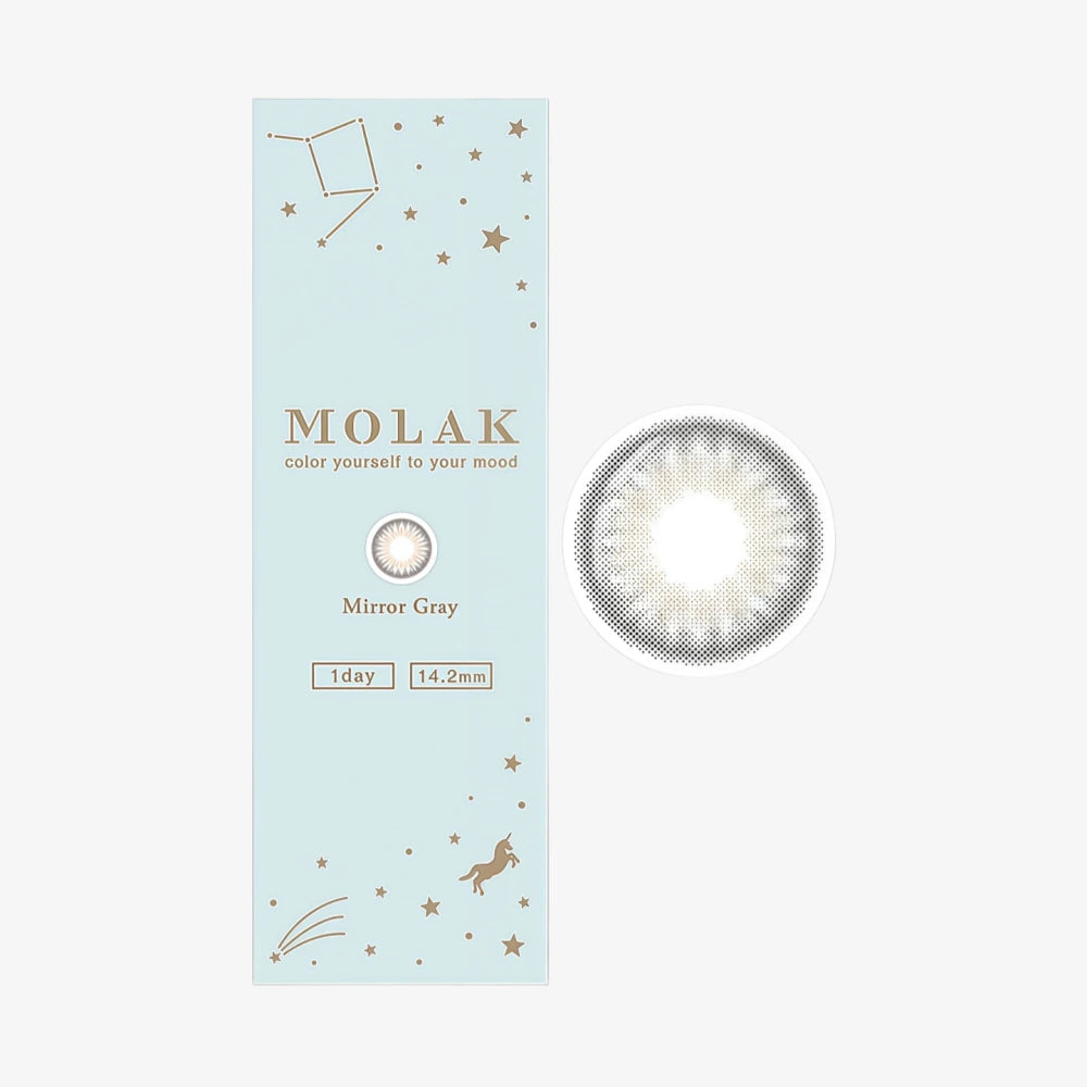 Lentilles de contact journalières MOLAK (gris miroir) (10 lentilles) -4,00 