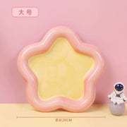 Assiette étoile rose et jaune grand format
