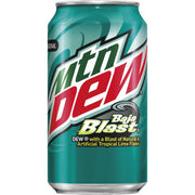 Mountain Dew, Baja Blast, Dew With A Blast Of Natural & Artificial Tropical Lime Flavor