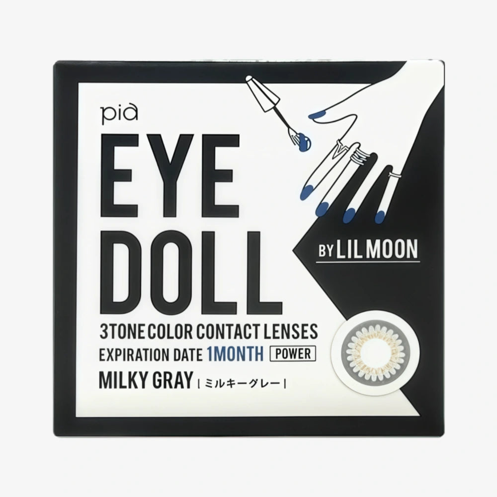 Lentilles de contact mensuelles LIL MOON (Gris laiteux) (1 lentille) -4,00