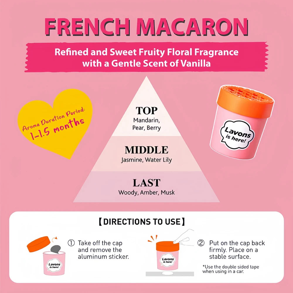 LAVONS ## Gel parfumé pour voiture Macaron français 110 g